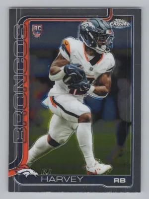RJ Harvey RC Topps 2025 Chrome Denver Broncos