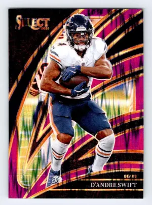 D'Andre Swift 2025 Panini Select Purple Prizm Shock #/699 Chicago Bears