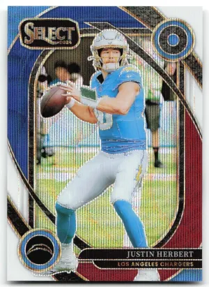 Justin Herbert 2024 Panini Select Tri-Color Prizm #/149 Los Angeles Chargers