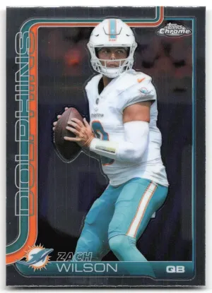 Zach Wilson 2025 Topps Chrome Miami Dolphins