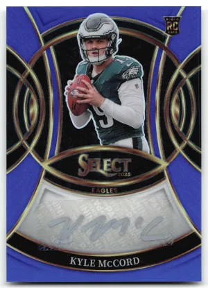 Kyle McCord 2025 Panini Select Auto Rookie Signatures Blue Prizm #/149 Eagles