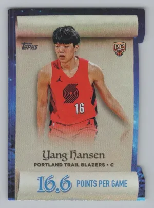 Yang Hansen RC 2025-26 Topps Holiday Making The Nice List Trail Blazers