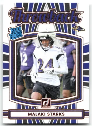 Malaki Starks RC 2025 Donruss Rated Rookies Throwback Ravens