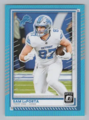 Sam LaPorta 2025 Donruss Optic Neon Blue #/399 Lions
