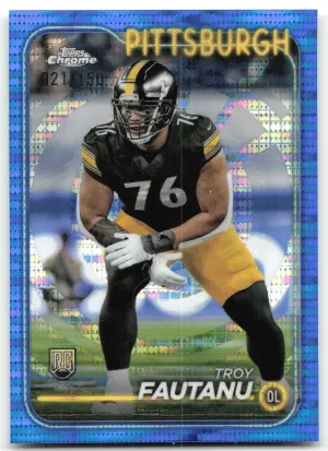 Troy Fautanu Rookie 2024 Topps Chrome Blue Sonar Refractor #/150 Steelers