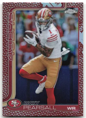 Ricky Pearsall 2025 Topps Chrome Football Leather Refractor San Francisco 49ers