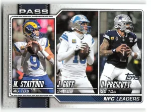 NFC Pass Leaders Dak Prescott Matt Stafford Goff 2026 Topps Flagship