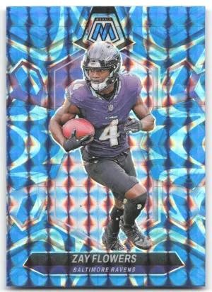 Zay Flowers 2024 Panini Mosaic Mosaic Reactive Blue Baltimore Ravens