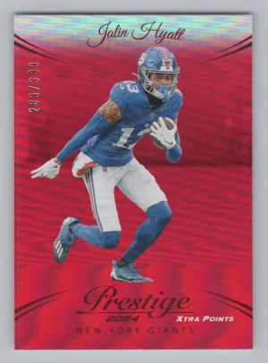 Jalin Hyatt 2024 Panini Prestige Red Premium Xtra Points #/399 Giants