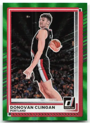 Donovan Clingan 2025-26 Donruss Holo Green Laser Portland Trail Blazers