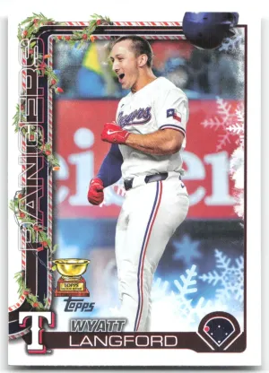 Wyatt Langford 2025 Topps Holiday Texas Rangers