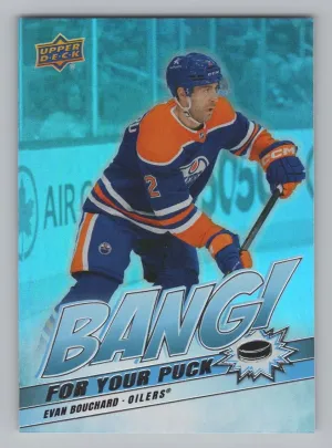 Evan Bouchard 2024-25 Upper Deck Bang! For Your Puck Edmonton Oilers