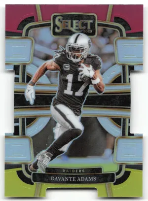Davante Adams 2023 Panini Select Red and Yellow Prizms Die Cuts