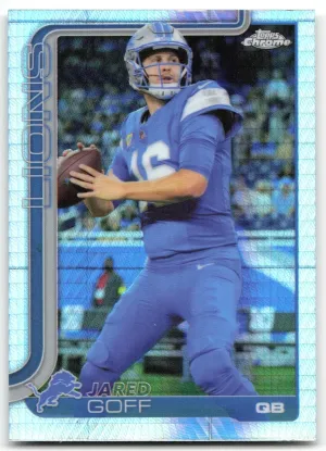 Jared Goff 2025 Topps Chrome Prism Refractor Lions