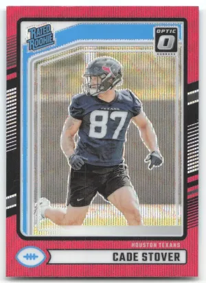 Cade Stover Rookie 2024 Donruss Optic Rated Rookies Preview Red Wave Texans