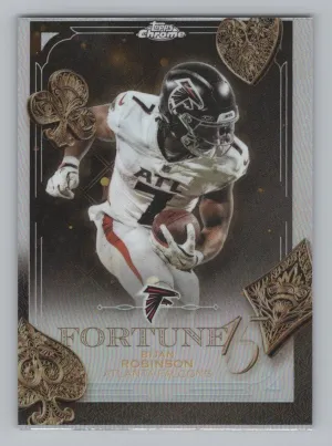 Bijan Robinson 2025 Topps Chrome Fortune 15 Refractor Atlanta Falcons