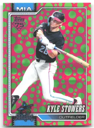 Kyle Stowers 2026 Topps Holiday Polka Dots Green/Pink Miami Marlins