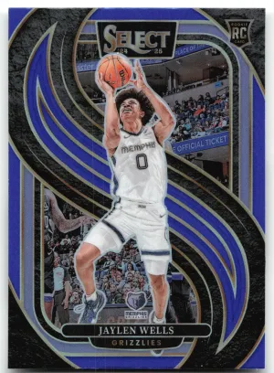 Jaylen Wells RC 2024-25 Panini Select Blue Prizm Grizzlies