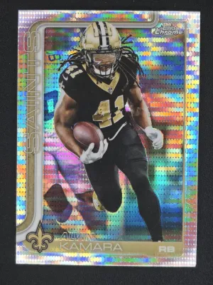 Alvin Kamara 2025 Topps Chrome Pulsar Refractor New Orleans Saints