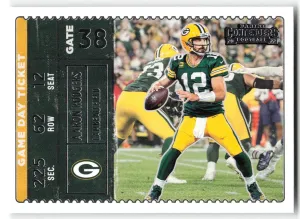 Aaron Rodgers 2022 Panini Contenders Game Day Ticket Green Bay Packers