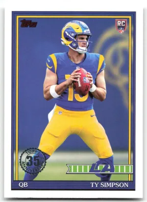 Ty Simpson 2026 Topps Flagship 1991 Topps Football Rookies Los Angeles Rams