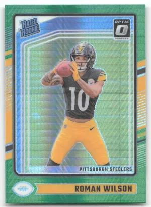 Roman Wilson 2024 Donruss Optic Green Hyper Pittsburgh Steelers