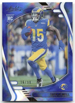 Tutu Atwell RC 2021 Panini Absolute Blue Diamonds #/99 Los Angeles Rams
