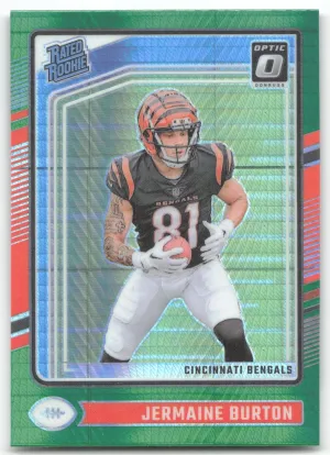 Jermaine Burton Rookie 2024 Donruss Optic Green Hyper Cincinnati Bengals