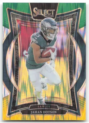 Jahan Dotson 2024 Panini Select Green & Yellow Prizm Shock Philadelphia Eagles