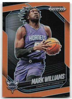Mark Williams 2024-25 Panini Prizm Black Orange Prizms #/49 Charlotte Hornets