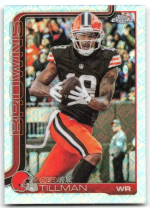 Cedric Tillman 2025 Topps Chrome Topps Logo Refractor Cleveland Browns