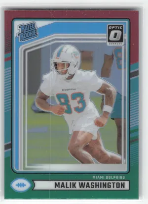 Malik Washington Rookie 2024 Donruss Optic Rated Rookies Preview Red and Green