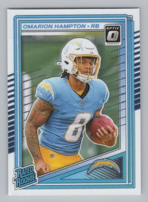 Omarion Hampton RC 2025 Donruss Optic Los Angeles Chargers