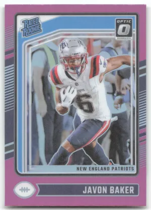 Javon Baker 2024 Donruss Optic Pink New England Patriots