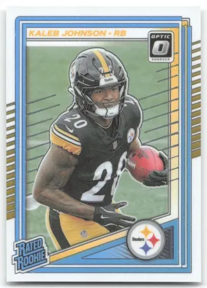 Kaleb Johnson Rookie 2025 Donruss Optic Pittsburgh Steelers