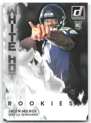 Jalen Milroe 2025 Donruss White Hot Rookies Seattle Seahawks