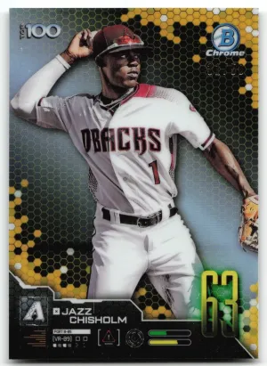 Jazz Chisholm 2019 Bowman Bowman Scouts' Top 100 Gold Refractors #/50