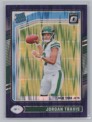 Jordan Travis 2024 Donruss Optic Purple Shock Jets