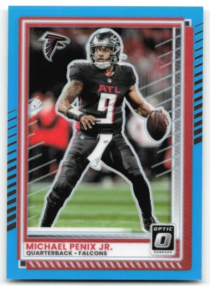 Michael Penix Jr. 2025 Donruss Optic Neon Blue #/399 Falcons