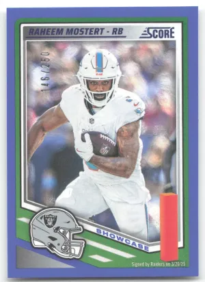 Raheem Mostert 2025 Score Showcase #/250 Las Vegas Raiders