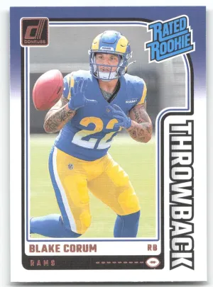Blake Corum 2024 Donruss Rated Rookies Throwback Los Angeles Rams