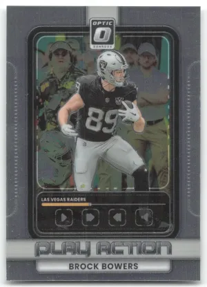 Brock Bowers 2025 Donruss Optic Play Action Raiders