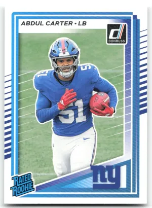 Abdul Carter RC 2025 Donruss New York Giants
