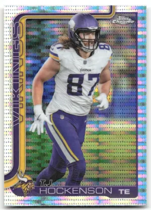T.J. Hockenson 2025 Topps Chrome Pulsar Refractor Minnesota Vikings