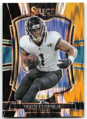 Travis Etienne Jr. 2025 Panini Select Black and Gold Prizm Shock Jaguars