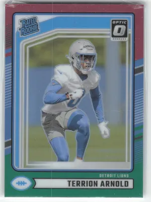 Terrion Arnold Rookie 2024 Donruss Optic Rated Rookies Preview Red and Green