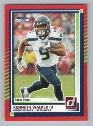 Kenneth Walker III 2025 Donruss Press Proofs Red Seattle Seahawks
