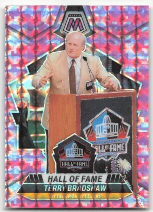 Terry Bradshaw 2024 Panini Mosaic Mosaic Camo Pink Pittsburgh Steelers