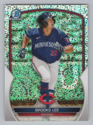 Brooks Lee 2023 Bowman Chrome Prospects Speckle Refractors #/299 Minnesota Twins