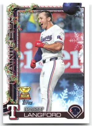 Wyatt Langford 2025 Topps Holiday Texas Rangers
